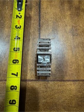 solo Silver-Tone Crystal Bracelet Watch